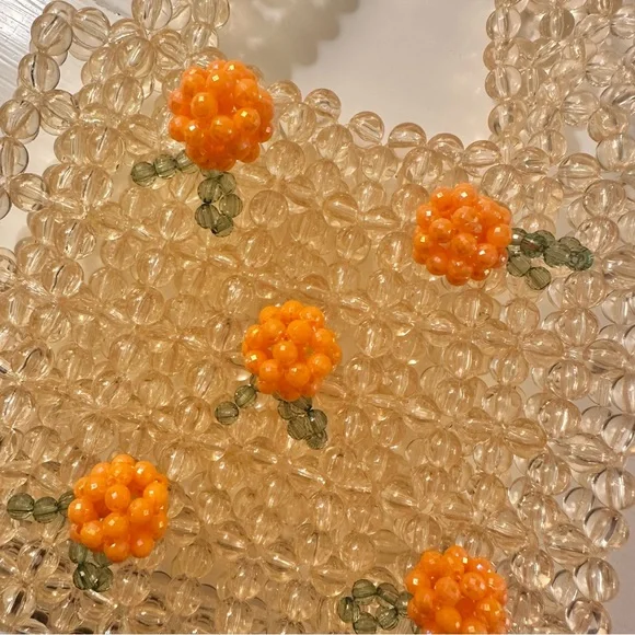 NWOT  Beaded Handbag Small Tote Carryall - Picture 3 of 10